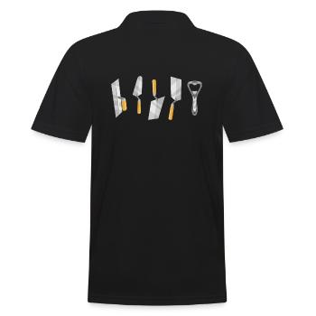 Masonry craftsman bricks mortar trowel - Men's Polo Shirt - black - Back - Kai (181cm)