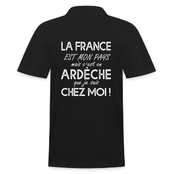 Ardéche c'est chez moi Humour pour ardéchois - Polo Homme - noir - Dos - Kai (181cm)
