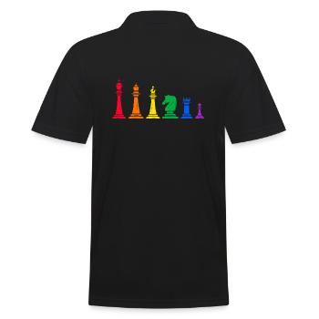 schach schachmatt lgbt regenbogen schachfigur - Männer Poloshirt - Schwarz - Hinten - Kai (181cm)