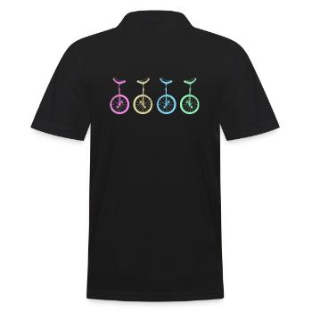 Unicycle Unicycle Unicycle Artist UnicycleVibes - Men's Polo Shirt - black - Back - Kai (181cm)