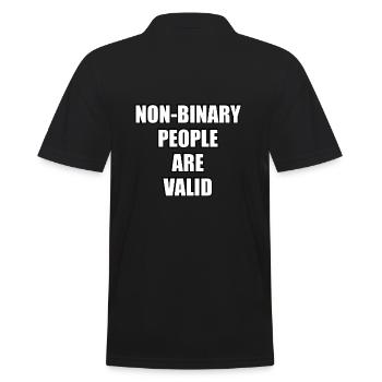 Les personnes non binaires sont valides - Polo Homme - noir - Dos - Kai (181cm)