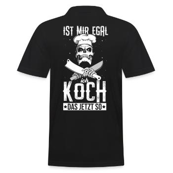 Koch Chefkoch Kochen Geschenk - Ich koch das so - Männer Poloshirt - Schwarz - Hinten - Kai (181cm)