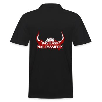 Wikingerhelm Spruch Kann passieren - Männer Poloshirt - Schwarz - Hinten - Kai (181cm)