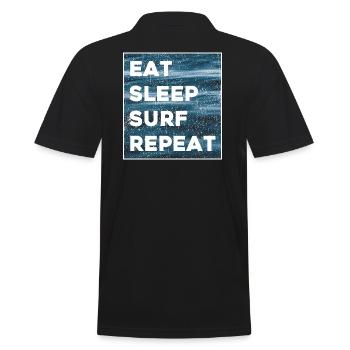 Eat Sleep Surf Repeat - Men's Polo Shirt - black - Back - Kai (181cm)