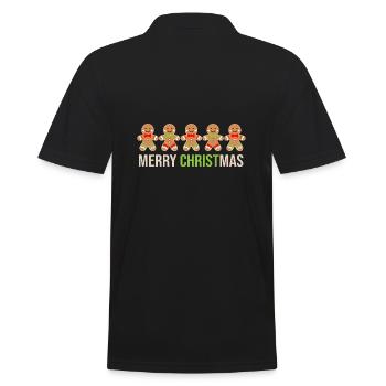 Gingerbread Series - Gingerbread Love - Men's Polo Shirt - black - Back - Kai (181cm)