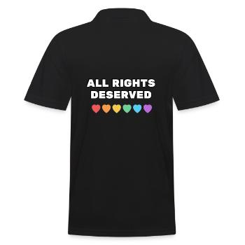 ALL RIGHTS DESERVED Rainbow Hearts - Men's Polo Shirt - black - Back - Kai (181cm)