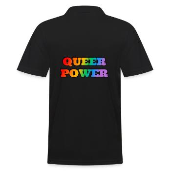 Queer Power - Men's Polo Shirt - black - Back - Kai (181cm)