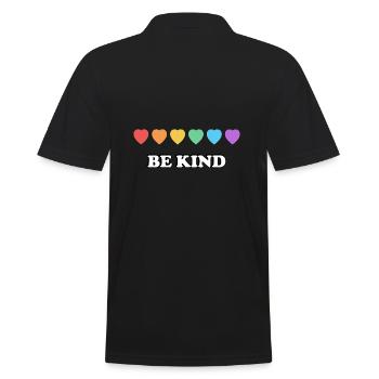Sei du Rainbow Hearts - Männer Poloshirt - Schwarz - Hinten - Kai (181cm)