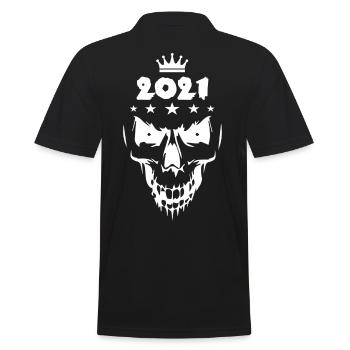 2021 Totenkopf - Männer Poloshirt - Schwarz - Hinten - Kai (181cm)