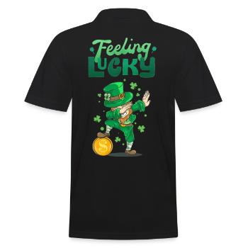 Fröhlichen St Patrick Tag. St. Patrick's Day! - Männer Poloshirt - Schwarz - Hinten - Kai (181cm)