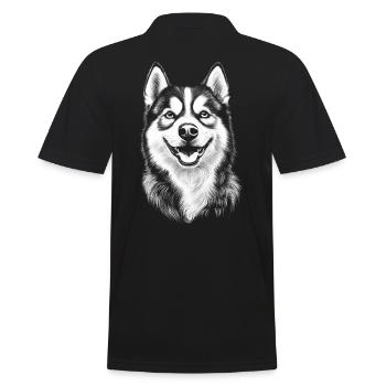 Husky sibérien Portrait chien chiens - Polo Homme - noir - Dos - Kai (181cm)