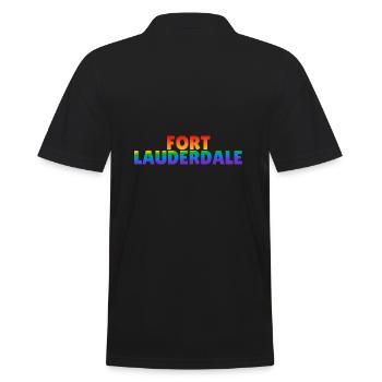 Fort Lauderdale Regenbogen LGBTQ Gay Pride - Männer Poloshirt - Schwarz - Hinten - Kai (181cm)