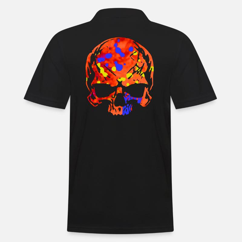 Totenkopf Bunt Camo - Männer Poloshirt - Schwarz