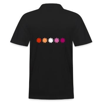 Dezente Lesbian Pride Blumen - Männer Poloshirt - Schwarz - Hinten - Kai (181cm)