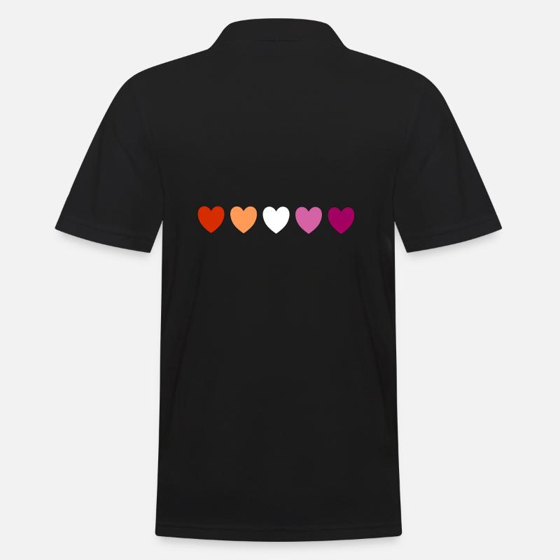 Subtile lesbische Pride-Herzen - Männer Poloshirt - Schwarz