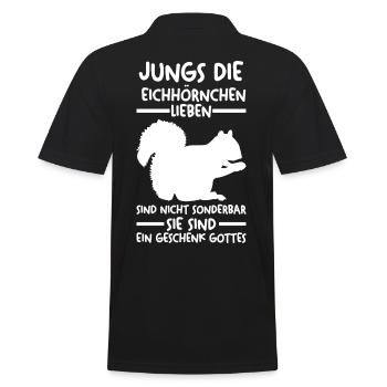 Erdmännchen - Männer Poloshirt - Schwarz - Hinten - Kai (181cm)