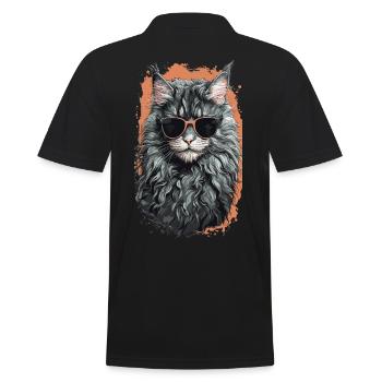 La fraîcheur du chat Maine Coon en forme de chat - Polo Homme - noir - Dos - Kai (181cm)