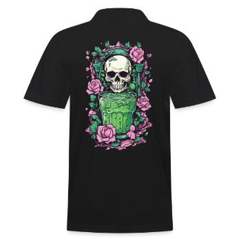 Gothic Skull mit Gift Cocktail Halloween Design - Männer Poloshirt - Schwarz - Hinten - Kai (181cm)