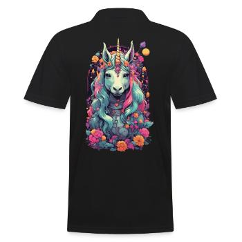 Aesthetic Unicorn Magic Unicorn Streetwear - Men's Polo Shirt - black - Back - Kai (181cm)