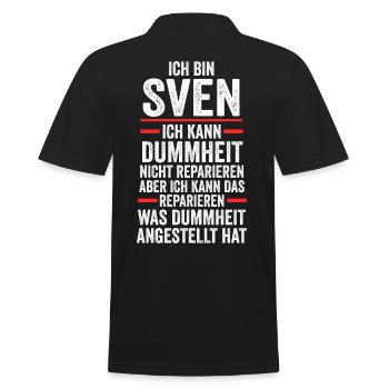 Sven - Männer Poloshirt - Schwarz - Hinten - Kai (181cm)