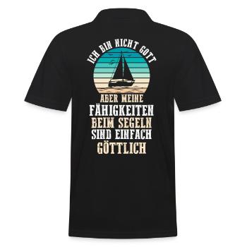 Segelboot Segler Segeln - Männer Poloshirt - Schwarz - Hinten - Kai (181cm)