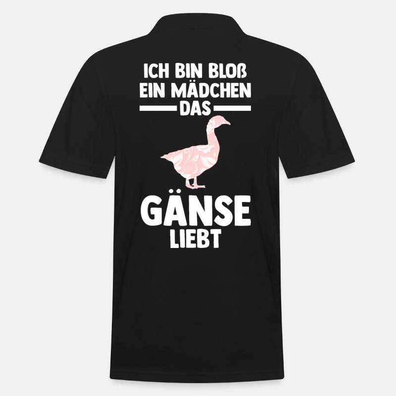 Gans Gänse - Männer Poloshirt - Schwarz