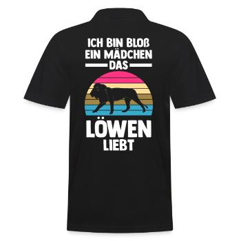 Löwe Löwen - Männer Poloshirt - Schwarz - Hinten - Kai (181cm)