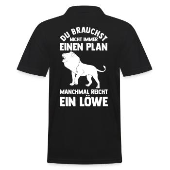 Löwe Löwen - Männer Poloshirt - Schwarz - Hinten - Kai (181cm)