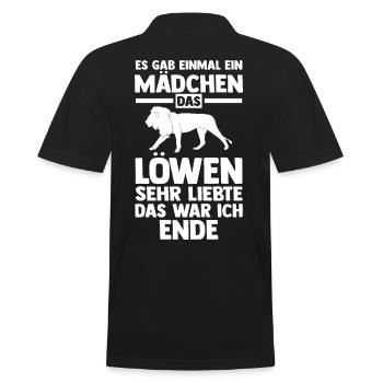 Löwe Löwen - Männer Poloshirt - Schwarz - Hinten - Kai (181cm)