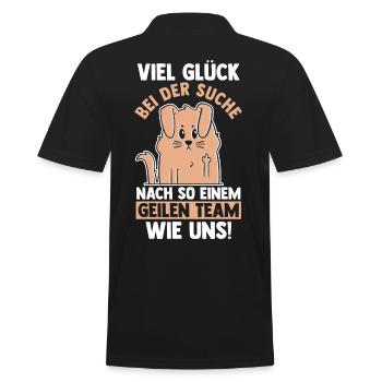 Jobwechsel Arbeit Büro Kollegen Abschiedsgeschenk - Männer Poloshirt - Schwarz - Hinten - Kai (181cm)