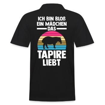 Tapir - Männer Poloshirt - Schwarz - Hinten - Kai (181cm)