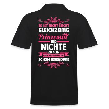 Superhelden Nichte - Männer Poloshirt - Schwarz - Hinten - Kai (181cm)
