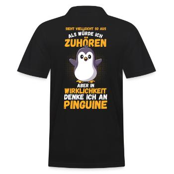 Pinguin - Männer Poloshirt - Schwarz - Hinten - Kai (181cm)