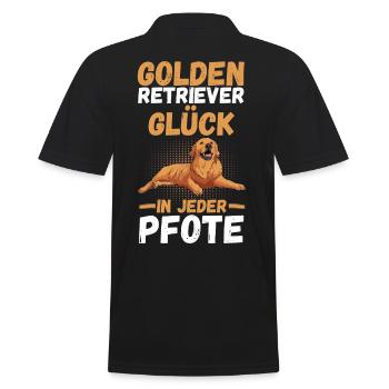 GOLDEN RETRIEVER - Männer Poloshirt - Schwarz - Hinten - Kai (181cm)