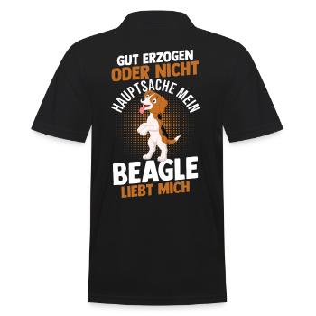 Dog Beagle - Men's Polo Shirt - black - Back - Kai (181cm)