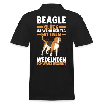 Dog Beagle - Men's Polo Shirt - black - Back - Kai (181cm)