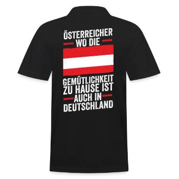 Austrian German Austria - Men's Polo Shirt - black - Back - Kai (181cm)