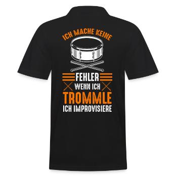 Trommel Drummer Musikschule Trommler Musik - Männer Poloshirt - Schwarz - Hinten - Kai (181cm)