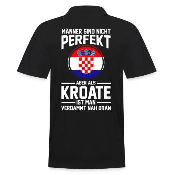 Kroatischer Mann Kroate Kroatin Kroaten Kroatien - Männer Poloshirt - Schwarz - Hinten - Kai (181cm)