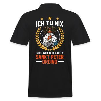 Ich tu nix ich will nur nach Sankt Peter Ording - Männer Poloshirt - Schwarz - Hinten - Kai (181cm)