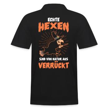 VerrückteHexe Halloween - Männer Poloshirt - Schwarz - Hinten - Kai (181cm)