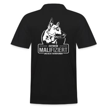 MALIFIZIERT Malinois Hunde Spruch Hund Wilsigns - Männer Poloshirt - Schwarz - Hinten - Kai (181cm)
