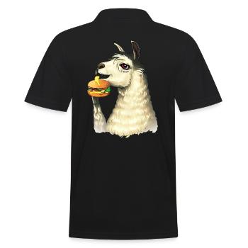 Lama mangeur de cheeseburger - Polo Homme - noir - Dos - Kai (181cm)