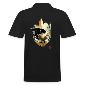 Mittelalterlicher Greif und Burg Bran - Männer Poloshirt - Schwarz - Hinten - Kai (181cm)