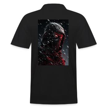 Neon Cyber Ninja Warrior #6 - Männer Poloshirt - Schwarz - Hinten - Kai (181cm)