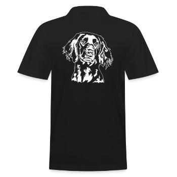 Large Münsterland Portrait Dog Dogs Wilsigns - Men's Polo Shirt - black - Back - Kai (181cm)