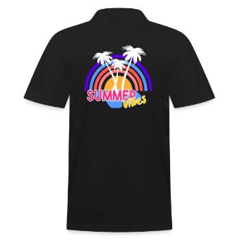 Summer Vibes - Männer Poloshirt - Schwarz - Hinten - Kai (181cm)