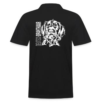 German Wirehaired Portrait Hunting Dogs Dog Wilsigns - Men's Polo Shirt - black - Back - Kai (181cm)