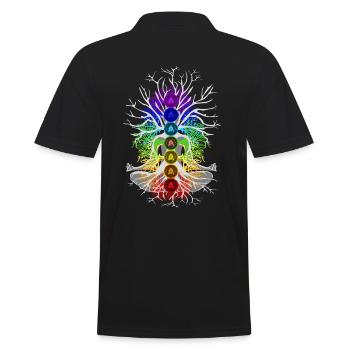 Chakra Harmony - Men's Polo Shirt - black - Back - Kai (181cm)