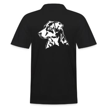 Appenzeller Sennenhund Portrait Hunde Wilsigns - Männer Poloshirt - Schwarz - Hinten - Kai (181cm)